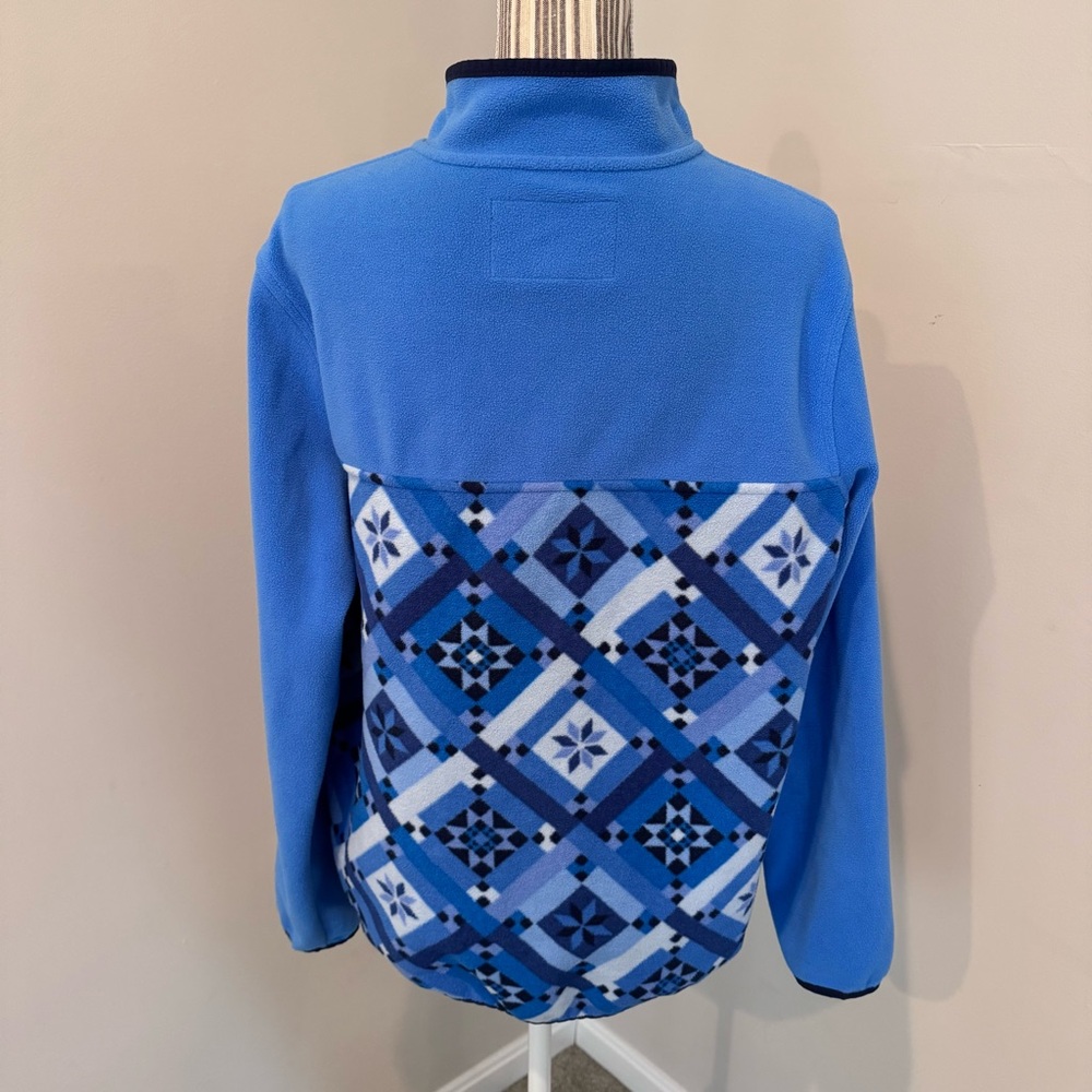 Lands End Aztec 1/4 Snap Fleece Pullover Cozy Womens Sz Large - Picture 3 of 5